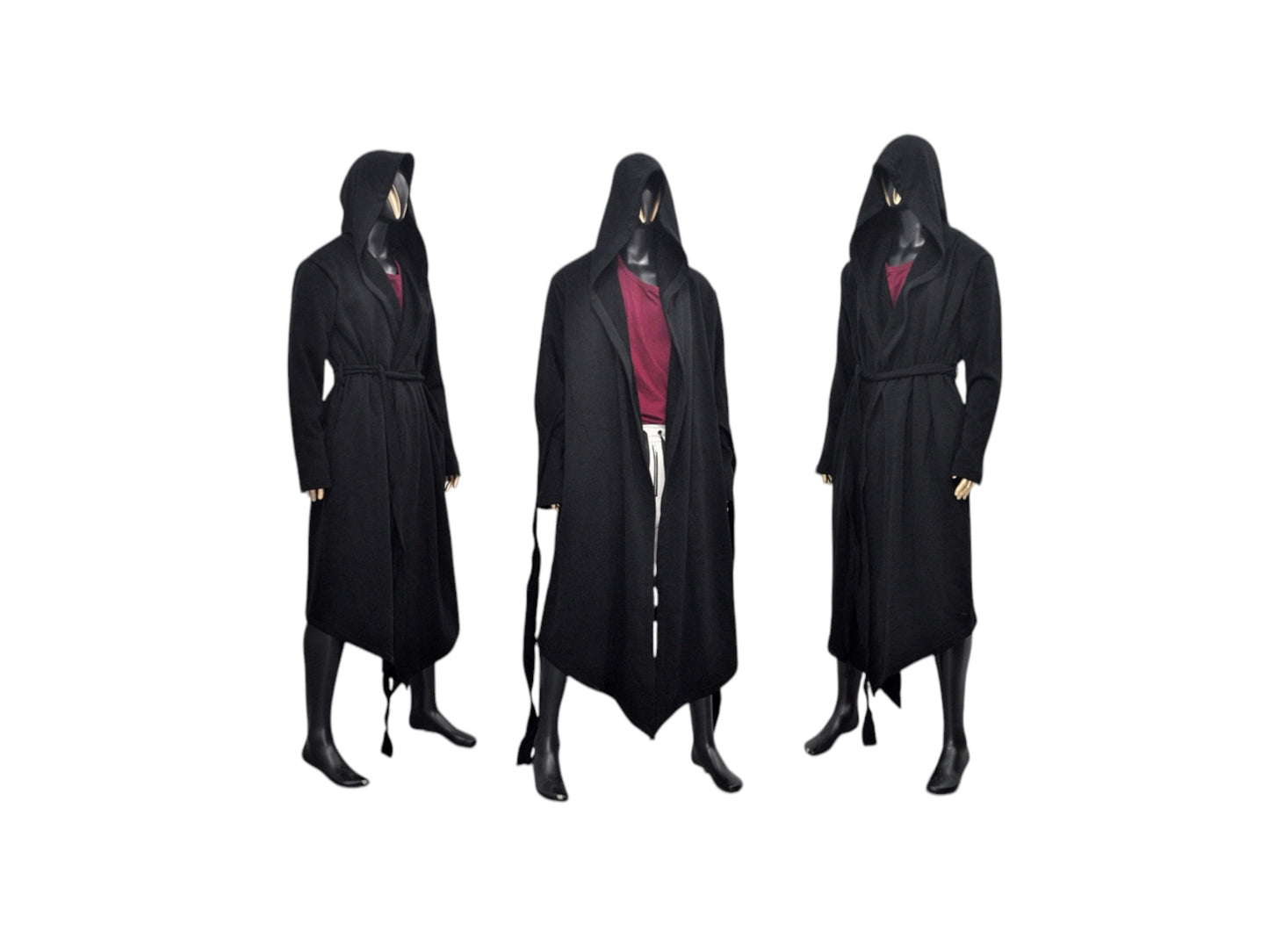 Men's Draped Overlong Hooded Belted CARDIGAN /Shawl Cozy Gown,Winter BB125