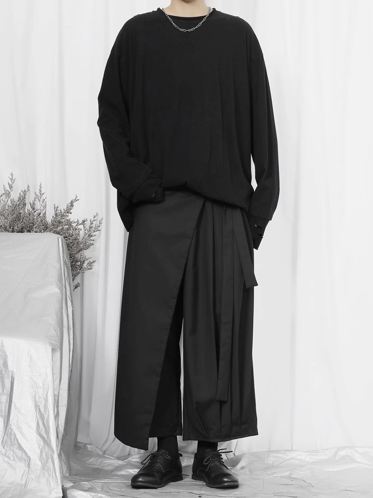 XS - 8XL Wrap Kilt Skirt Pant,Pleated A-line irregular Skirt,Relaxed- BB868