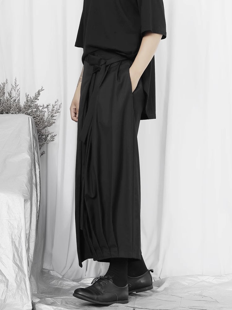 XS - 8XL Wrap Kilt Skirt Pant,Pleated A-line irregular Skirt,Relaxed- BB868