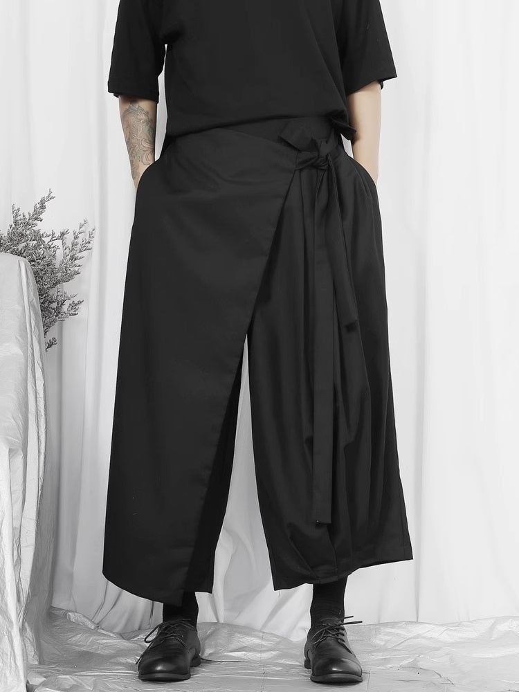 XS - 8XL Wrap Kilt Skirt Pant,Pleated A-line irregular Skirt,Relaxed- BB868