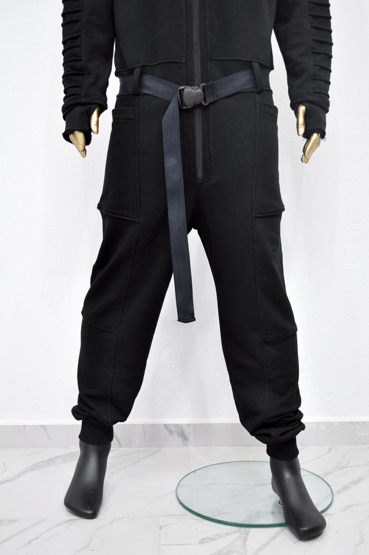 Men's Black Overall Jumpsuit,Flight Suit,Cyberpunk/Futuristic Jacket-BB0155