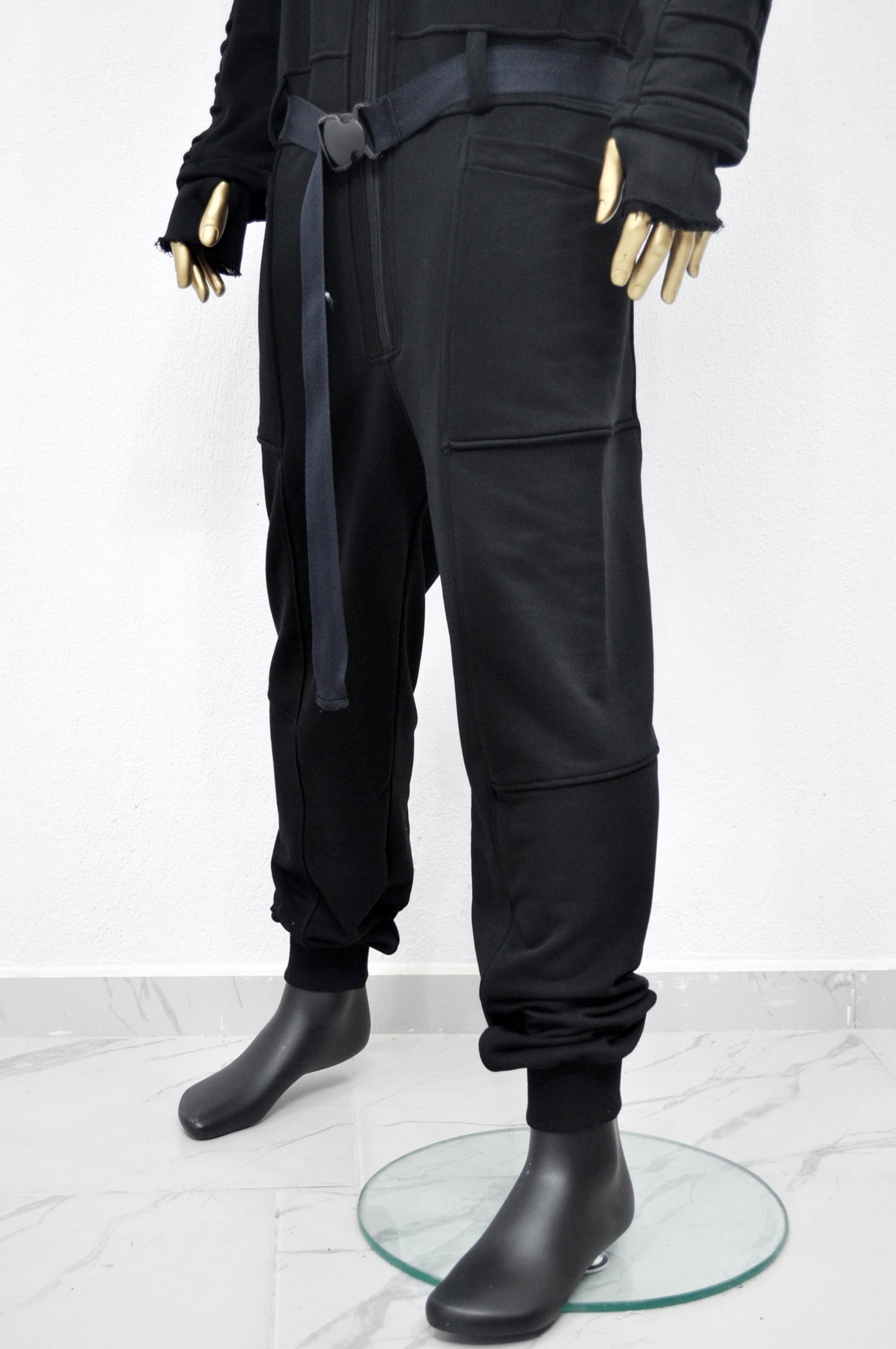Men's Black Overall Jumpsuit,Flight Suit,Cyberpunk/Futuristic Jacket-BB0155