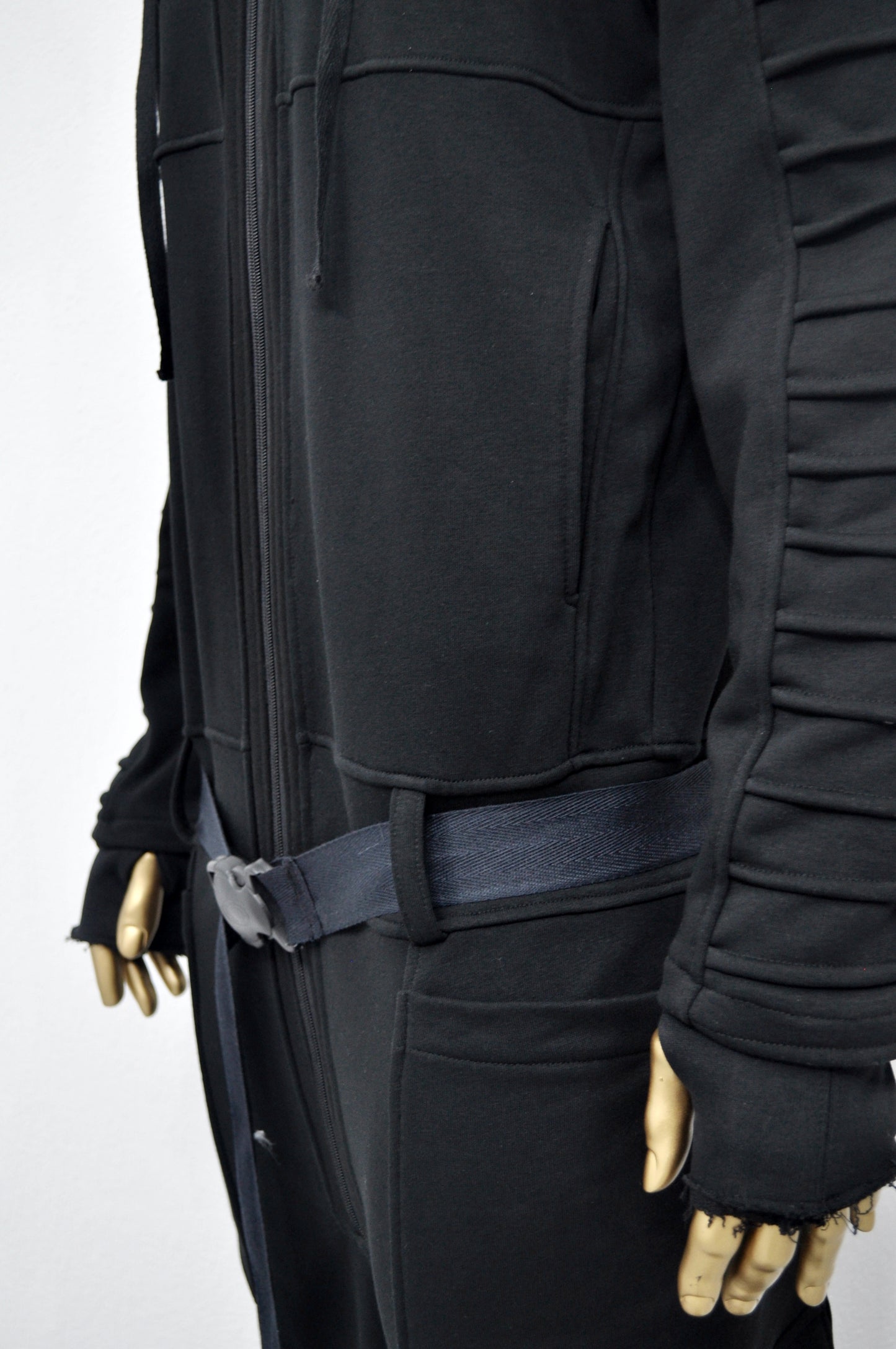 Men's Black Overall Jumpsuit,Flight Suit,Cyberpunk/Futuristic Jacket-BB0155