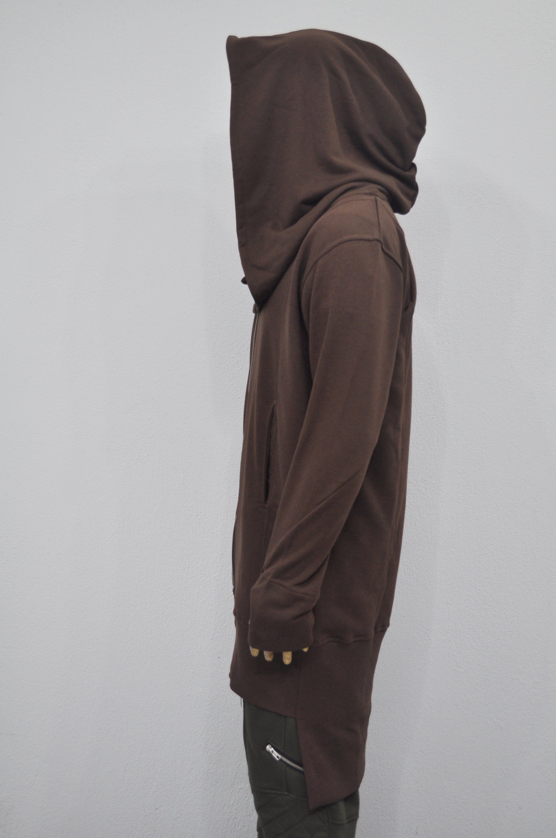 Overlong Ashashin Oversized Hood Long Sleeve Hoodie/ Cyber Goth Jacket, - Ofelya Boutique
