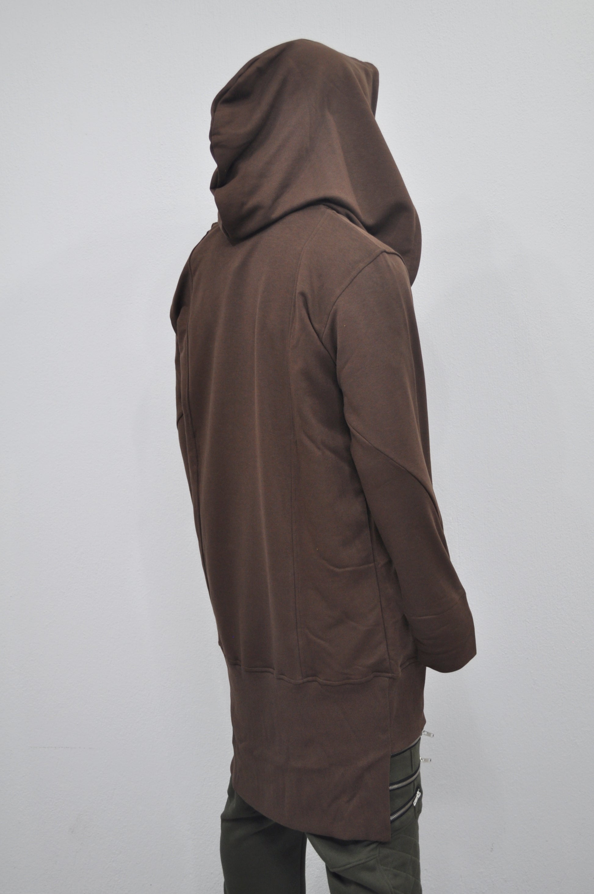 Overlong Ashashin Oversized Hood Long Sleeve Hoodie/ Cyber Goth Jacket, - Ofelya Boutique
