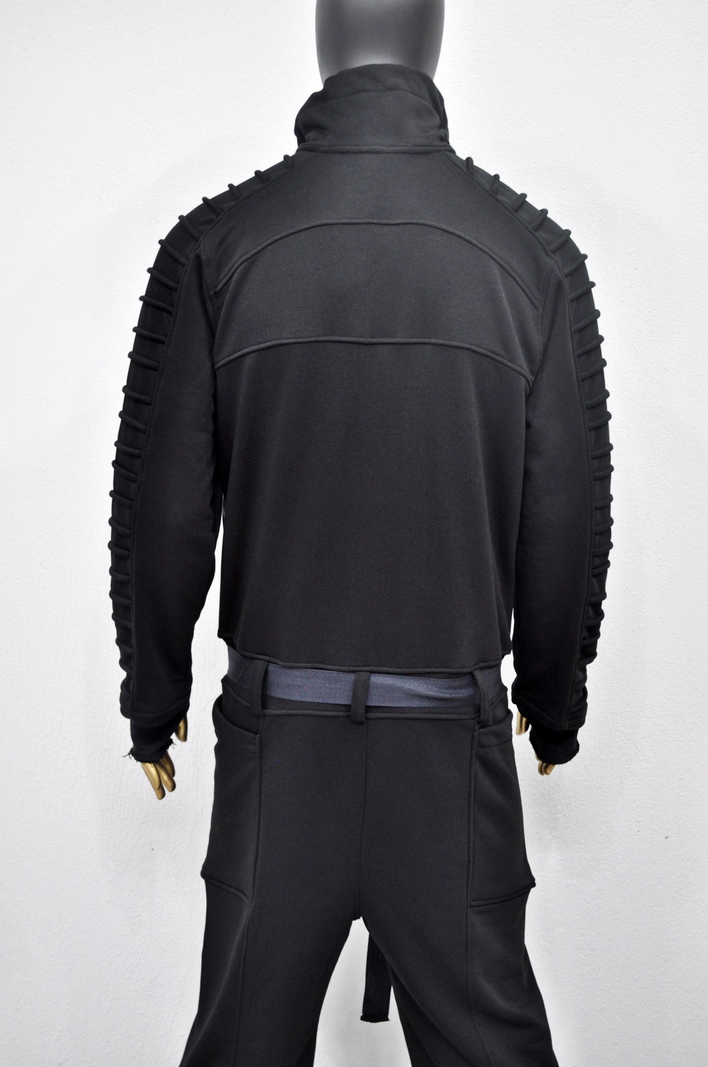 Men's Black Overall Jumpsuit,Flight Suit,Cyberpunk/Futuristic Jacket-BB0155