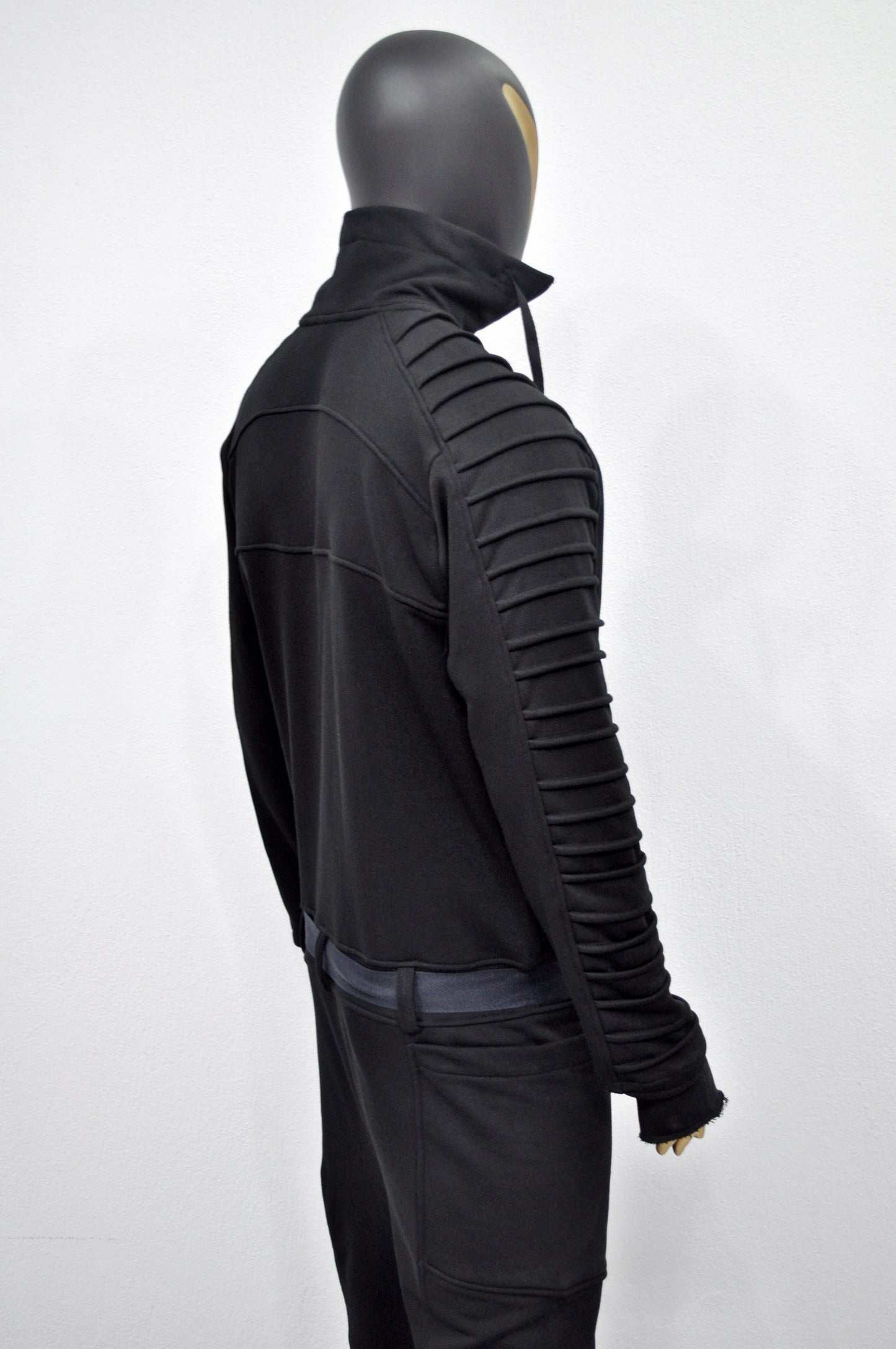 Men's Black Overall Jumpsuit,Flight Suit,Cyberpunk/Futuristic Jacket-BB0155