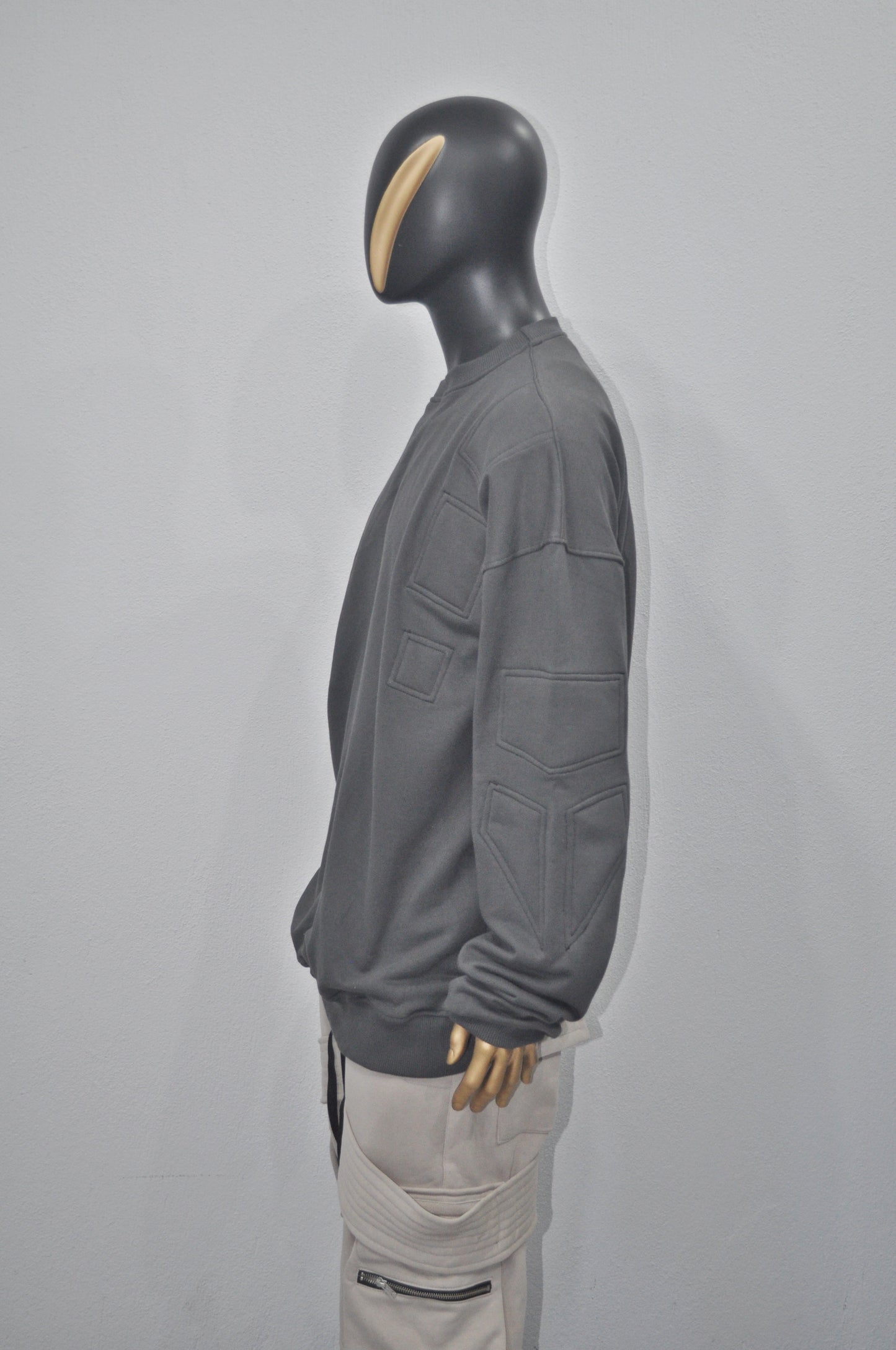 Men Winter niche Embroidery Washed Look Crew Neck Sweatshirt Top-BB0183