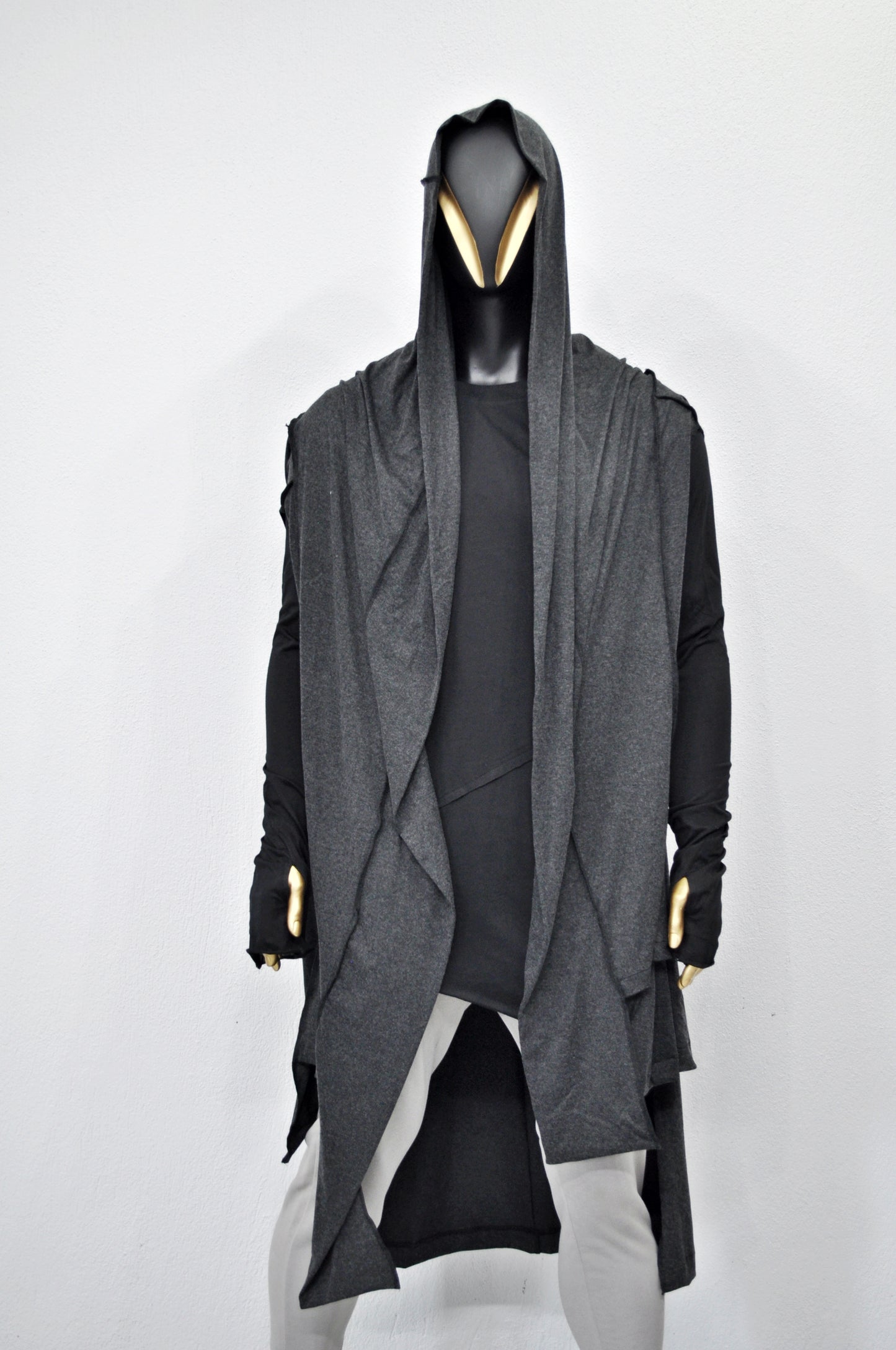 OverLong Poncho Cardigan,Japanese Oversized Sleeveless Kimono Wrap Shawl Shirt