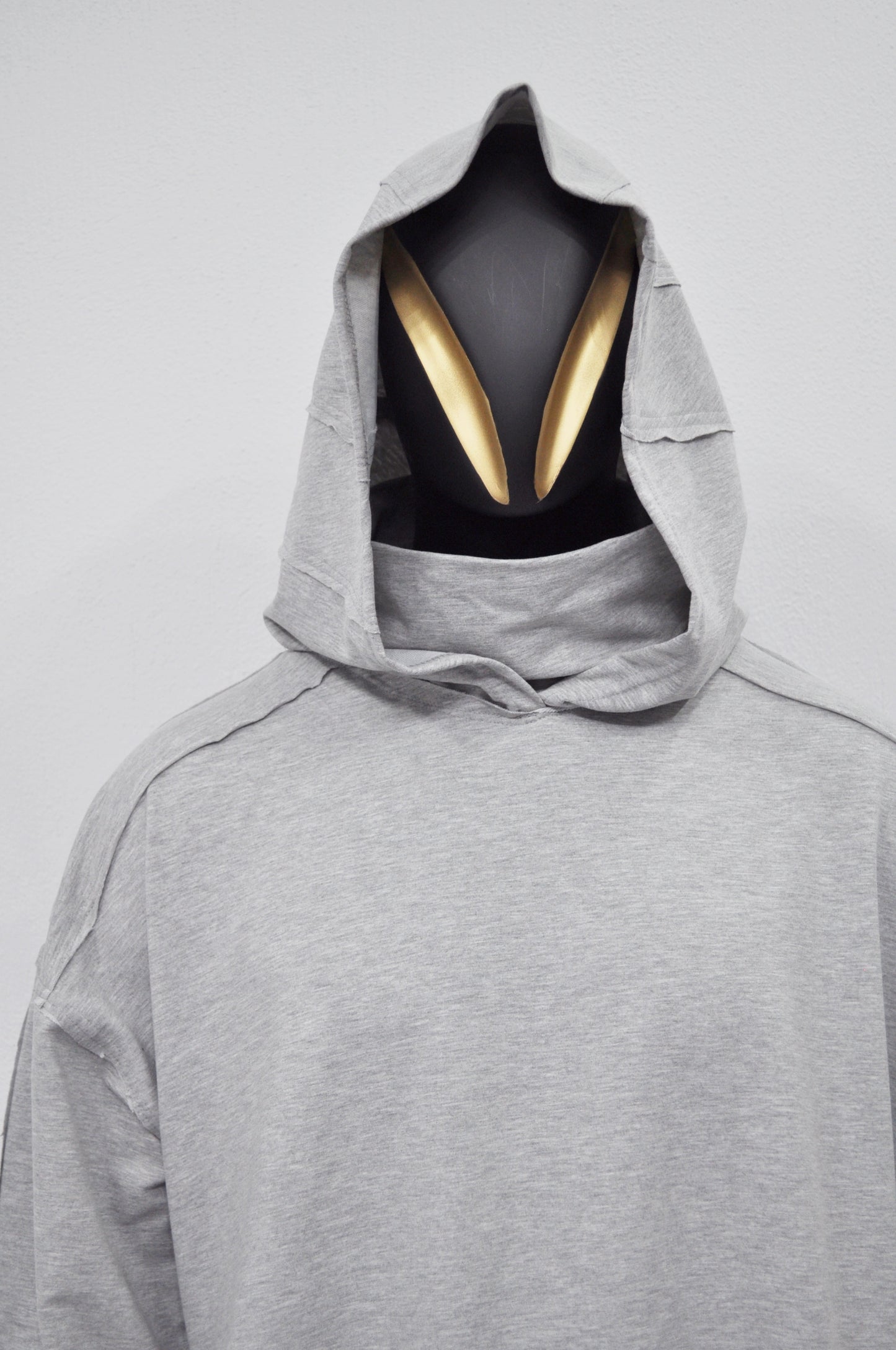 XS-8XL Men's Distressed Structured Hooded Turtleneck Sweatshirt-BB0159