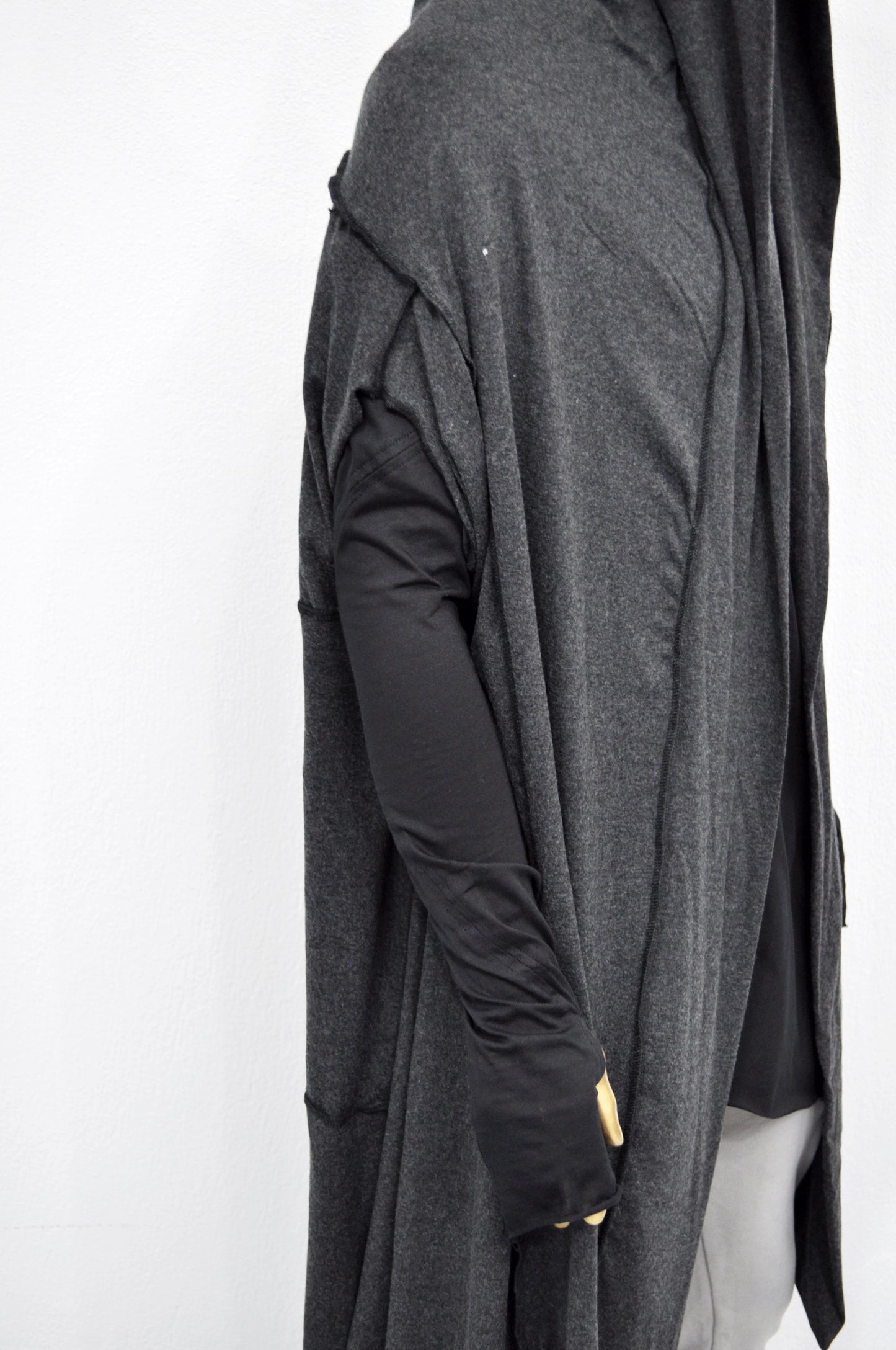 OverLong Poncho Cardigan,Japanese Oversized Sleeveless Kimono Wrap Shawl Shirt