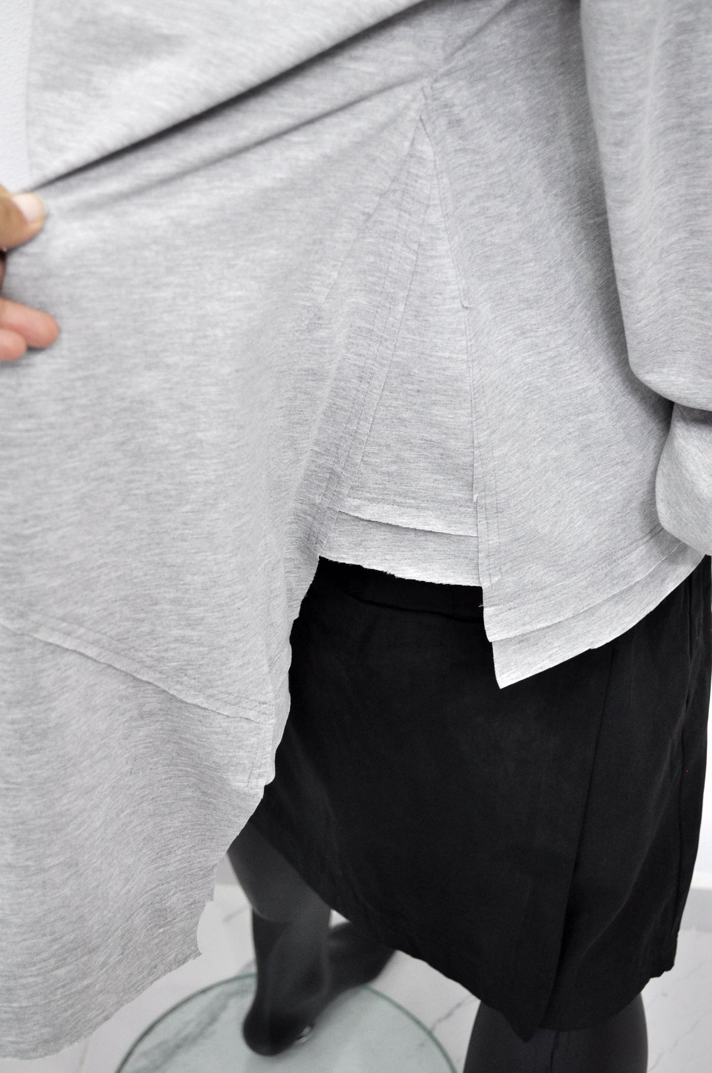 XS-8XL Men's Distressed Structured Hooded Turtleneck Sweatshirt-BB0159
