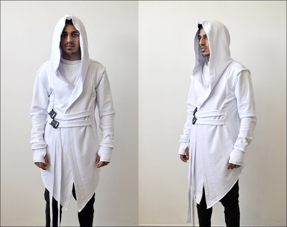 Assassin's Creed Hooded Cardigan Kimono,Long Asymmetrical Steampunk Futuristic - BB0102