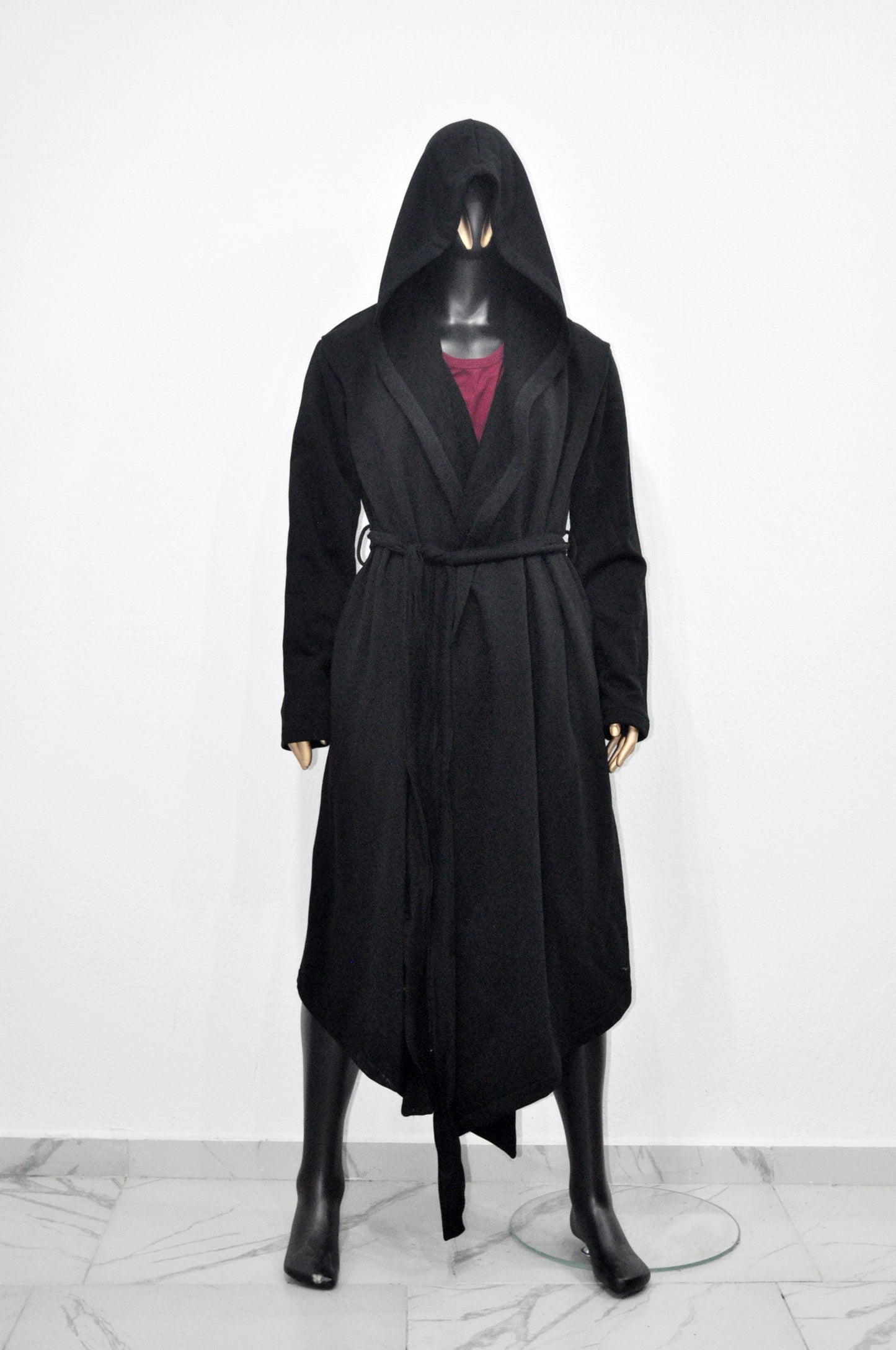 Men's Draped Overlong Hooded Belted CARDIGAN /Shawl Cozy Gown,Winter BB125