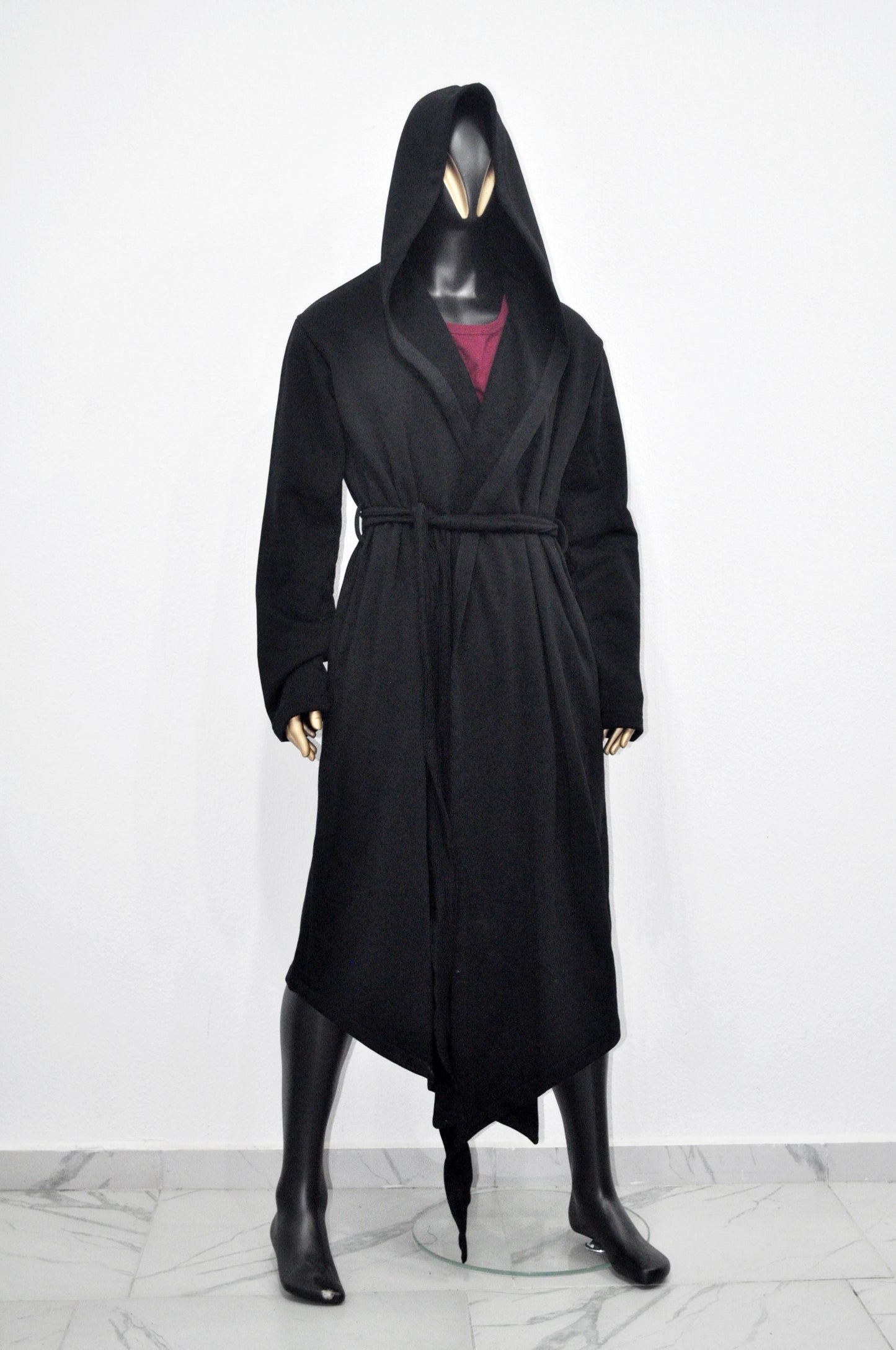 Men's Draped Overlong Hooded Belted CARDIGAN /Shawl Cozy Gown,Winter BB125