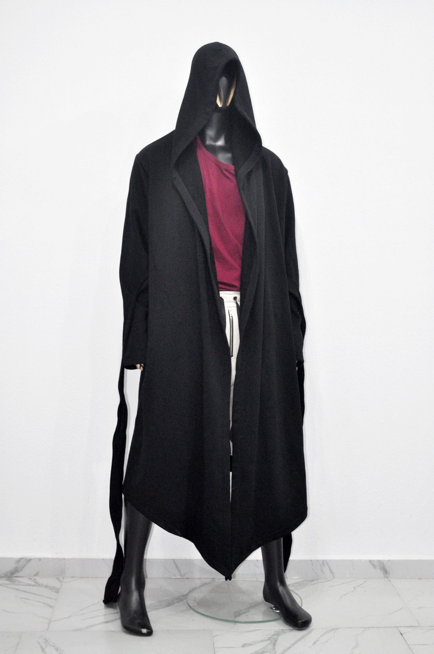 Men's Draped Overlong Hooded Belted CARDIGAN /Shawl Cozy Gown,Winter BB125