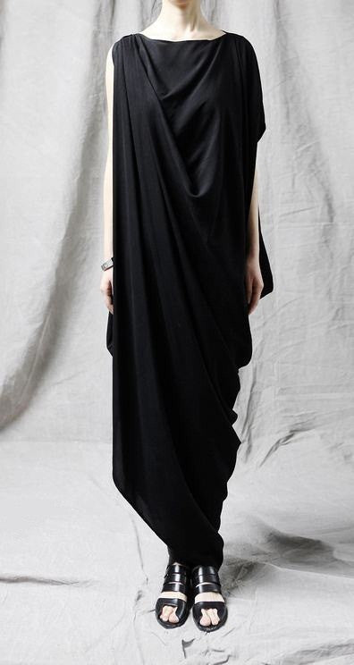 Original Viscose Copper Ammonia Ofelya Jersey Cotton Asymmetrical Oversized Long Tuic Top Jersey Kaftan Maxi Dress - Ofelya Boutique