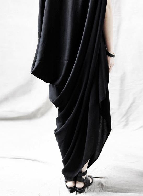 Original Viscose Copper Ammonia Ofelya Jersey Cotton Asymmetrical Oversized Long Tuic Top Jersey Kaftan Maxi Dress - Ofelya Boutique