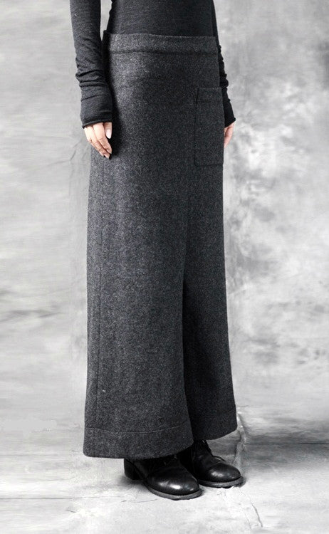 Original Design Women's Wool Culottes Wide Leg Japanese Pants Low Crotch Yogawear - Ofelya Boutique