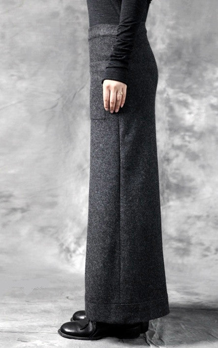 Original Design Women's Wool Culottes Wide Leg Japanese Pants Low Crotch Yogawear - Ofelya Boutique