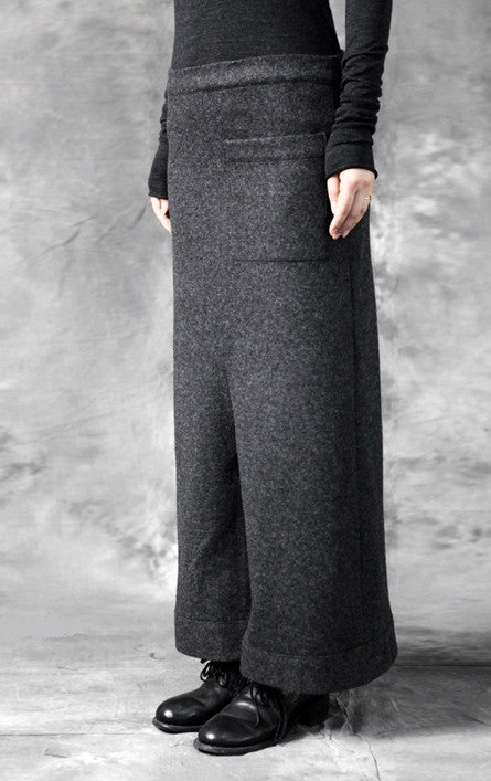 Original Design Women's Wool Culottes Wide Leg Japanese Pants Low Crotch Yogawear - Ofelya Boutique