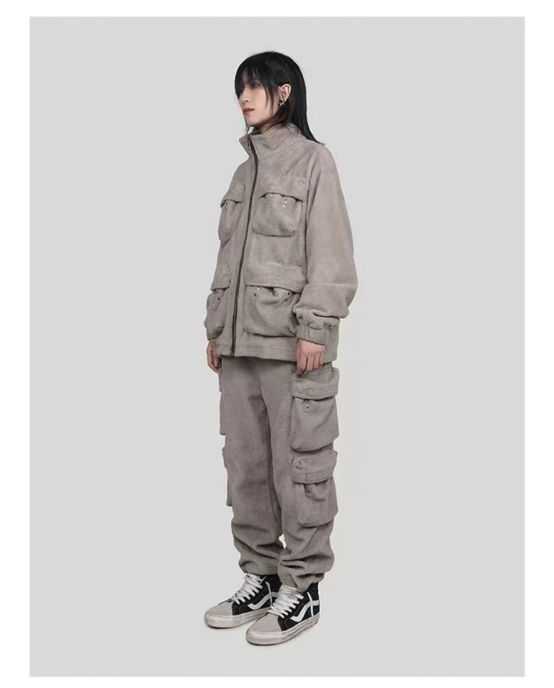 2077 Patchwork Hooded Jackets Men Hip Hop Multi Pockets Warm Coats Casual Streetwear Outerwear-BB0171