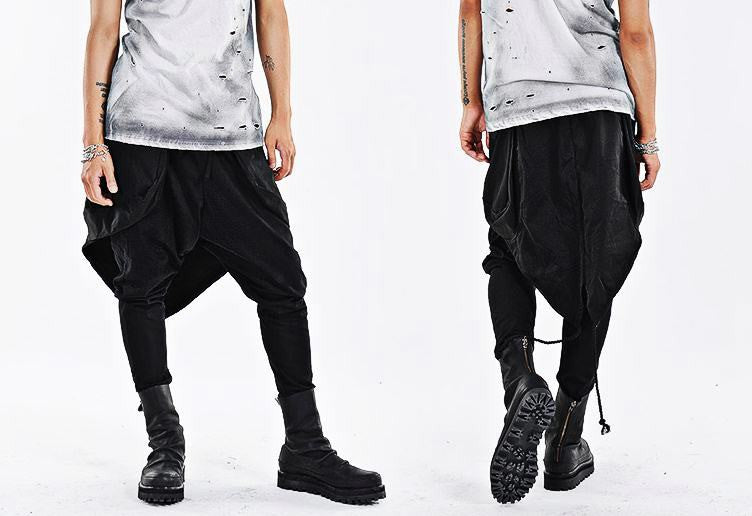 Bohemian Kilt Layered Drop Crotch Ribbed Legging Layered Shorts Pants - Ofelya Boutique