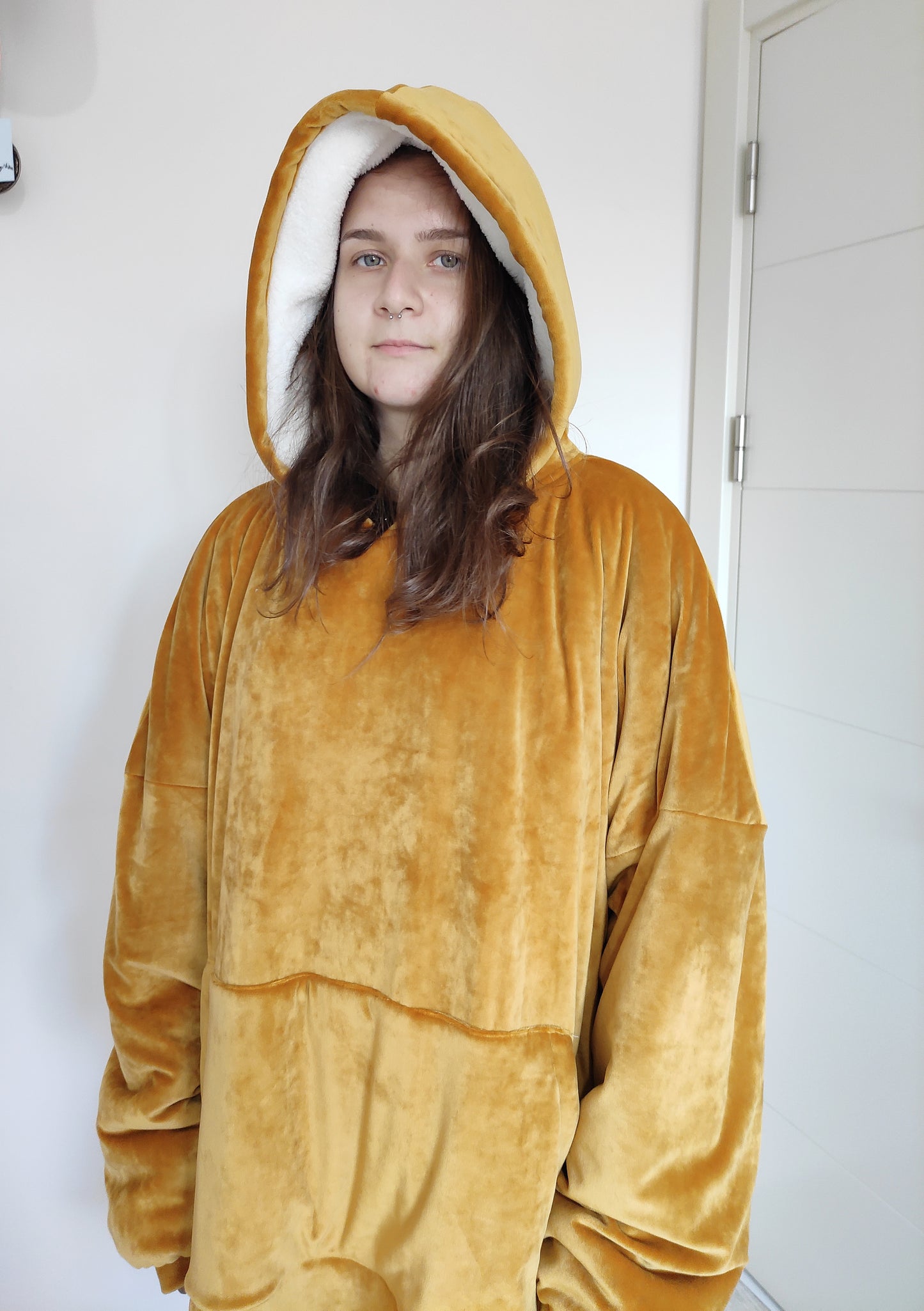Winter Warm Hoodie Blanket Pocket Big Soft Robe Bathrobe Pullover