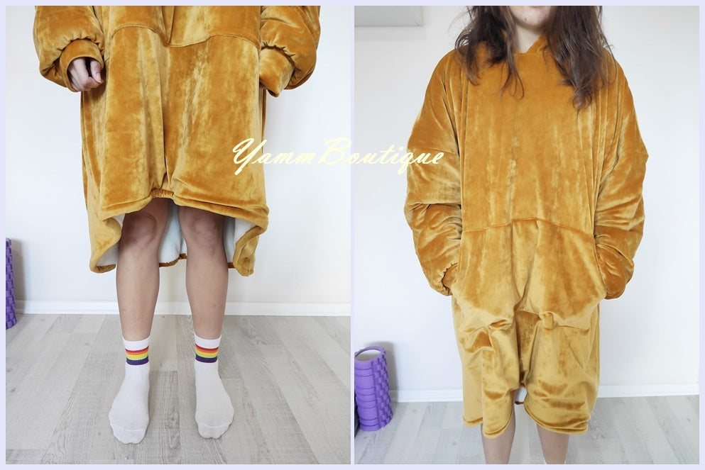 Winter Warm Hoodie Blanket Pocket Big Soft Robe Bathrobe Pullover