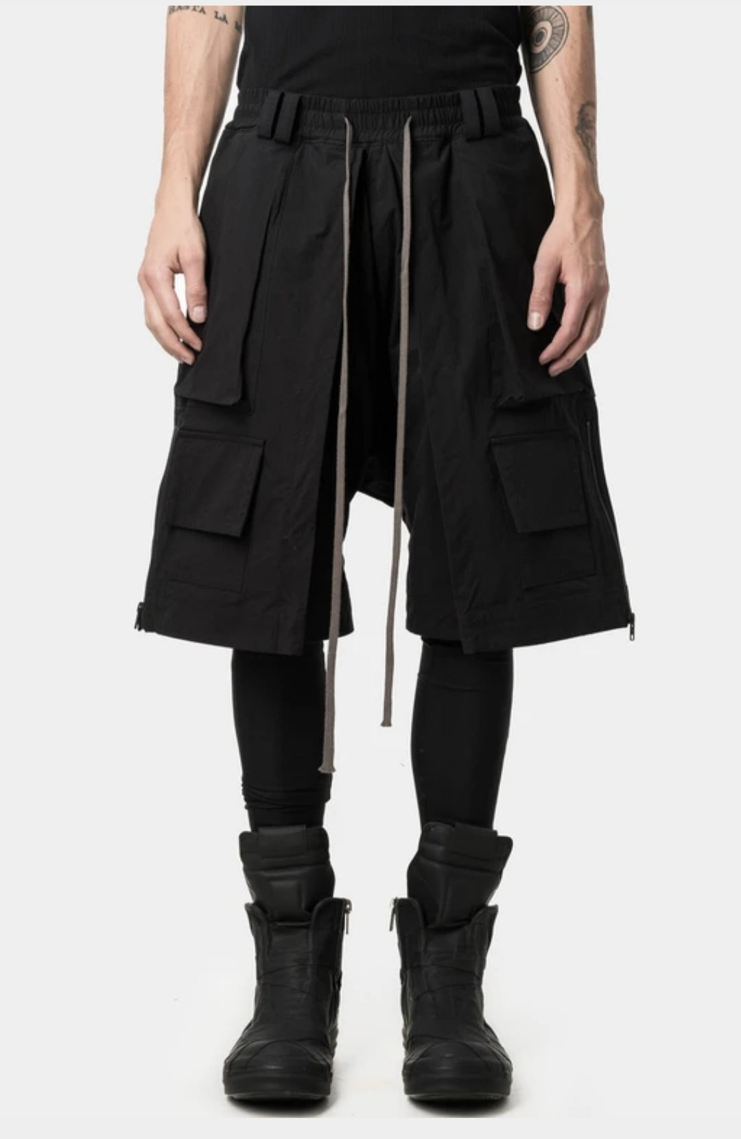 Men Low Crotch Biker Layered Short with Legging