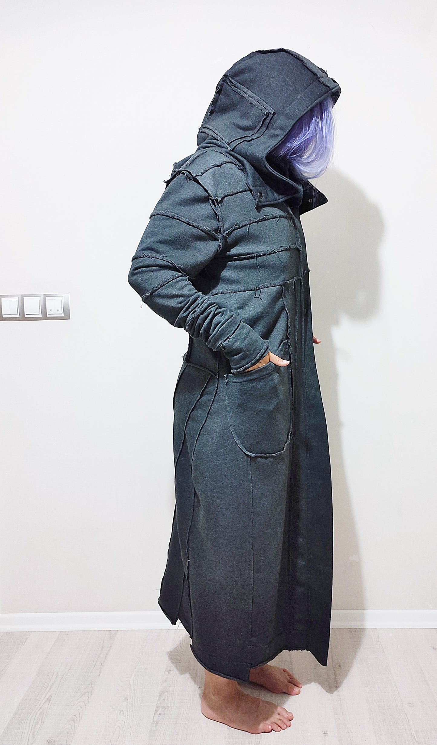 DMBAZA-Women's Quilted Sleeves Avatar Cardigan JACKET / Dystopian