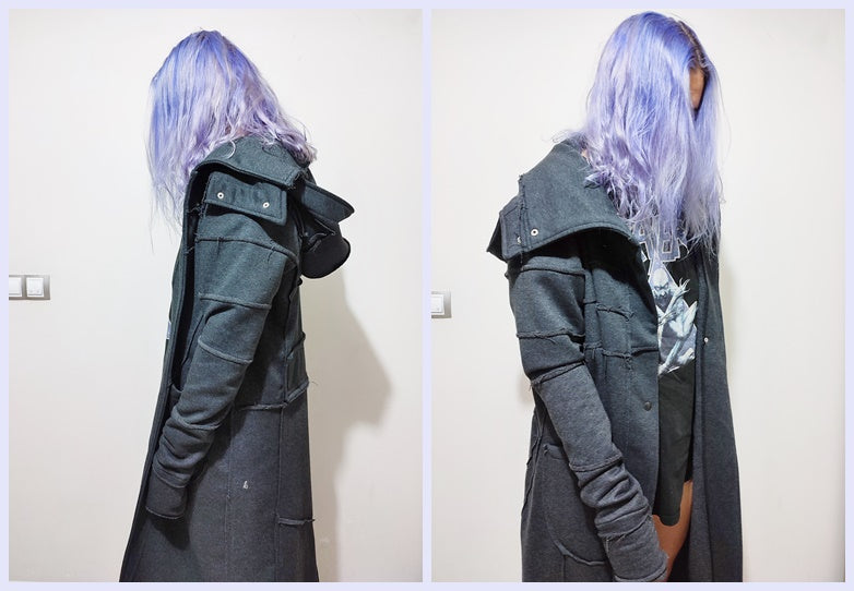 DMBAZA-Women's Quilted Sleeves Avatar Cardigan JACKET / Dystopian