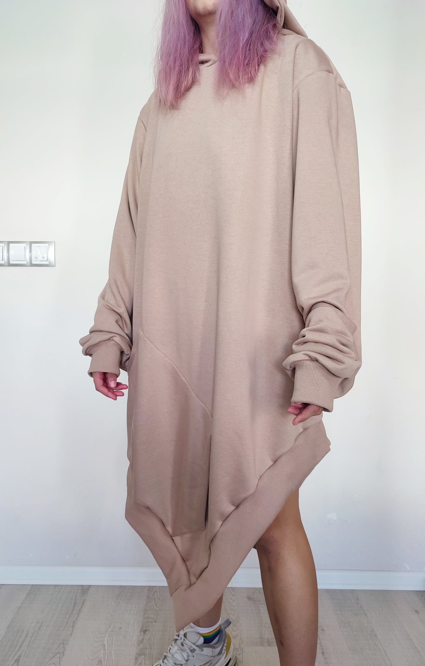 XS-6XL Women Asymmetric Hem Hoodie / Curved Hem + PLUS SIZE