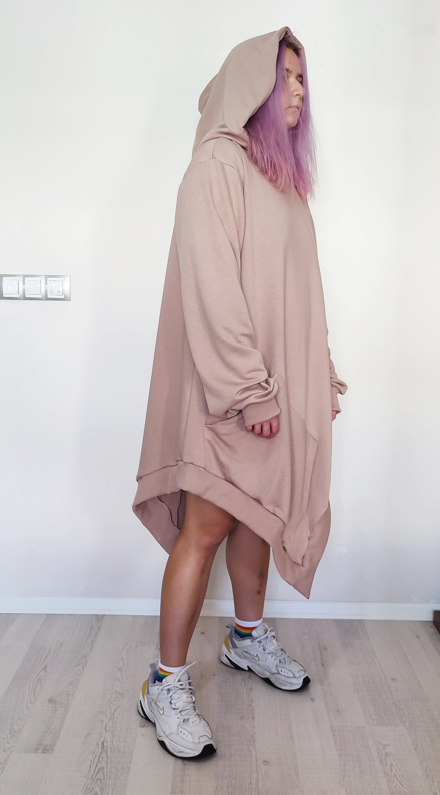 XS-6XL Women Asymmetric Hem Hoodie / Curved Hem + PLUS SIZE