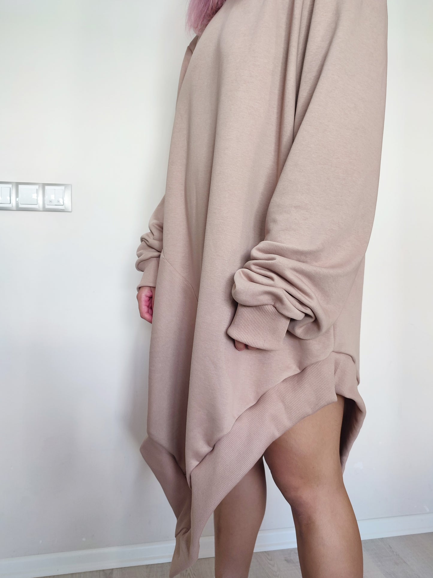 XS-6XL Women Asymmetric Hem Hoodie / Curved Hem + PLUS SIZE