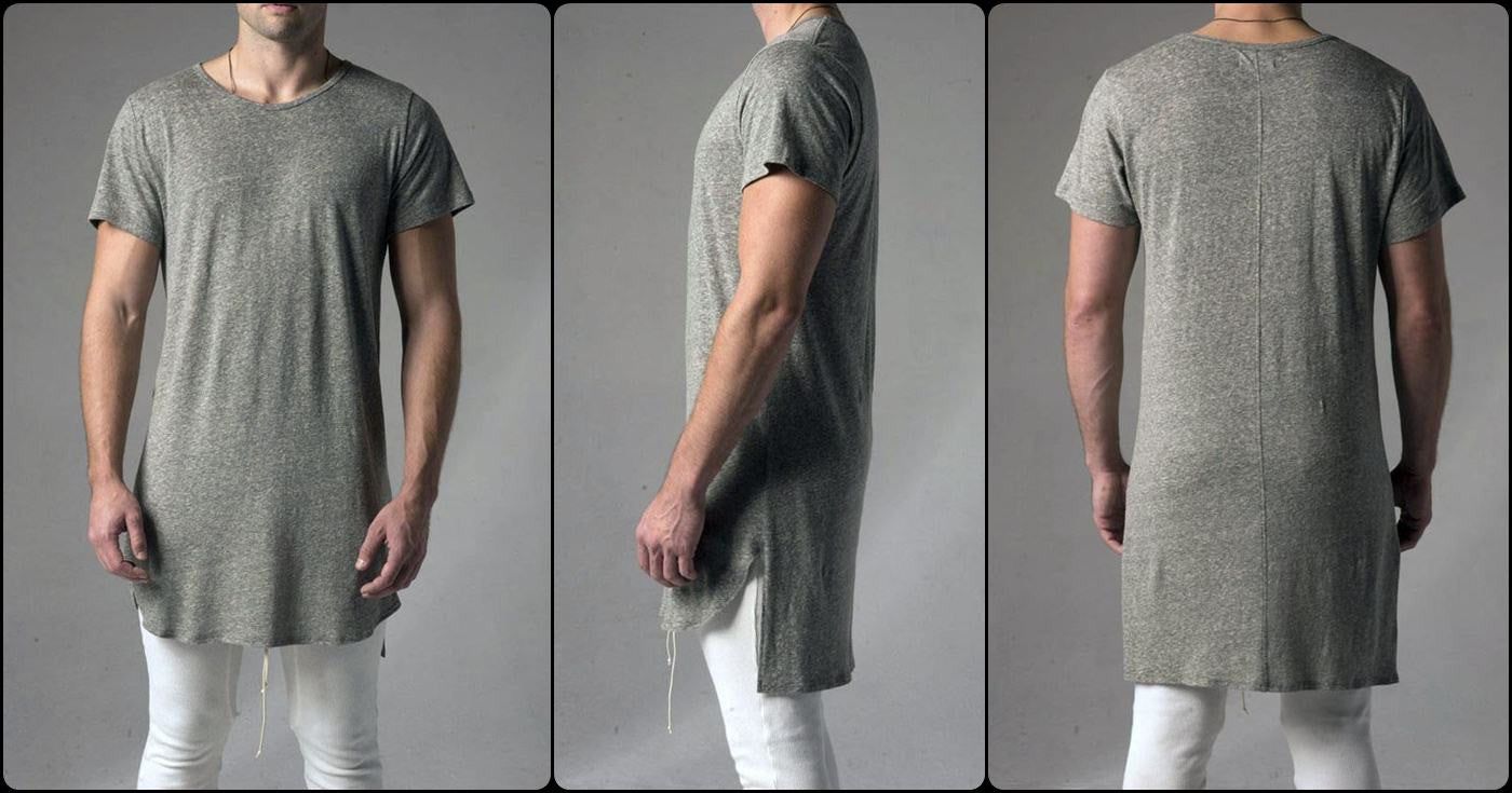 Extended Essential Short Sleeve Long Viscose Cotton Tee - Ofelya Boutique
