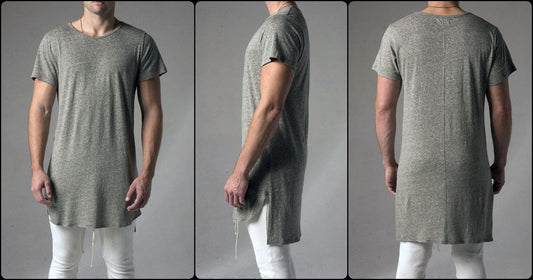 Extended Essential Short Sleeve Long Viscose Cotton Tee - Ofelya Boutique
