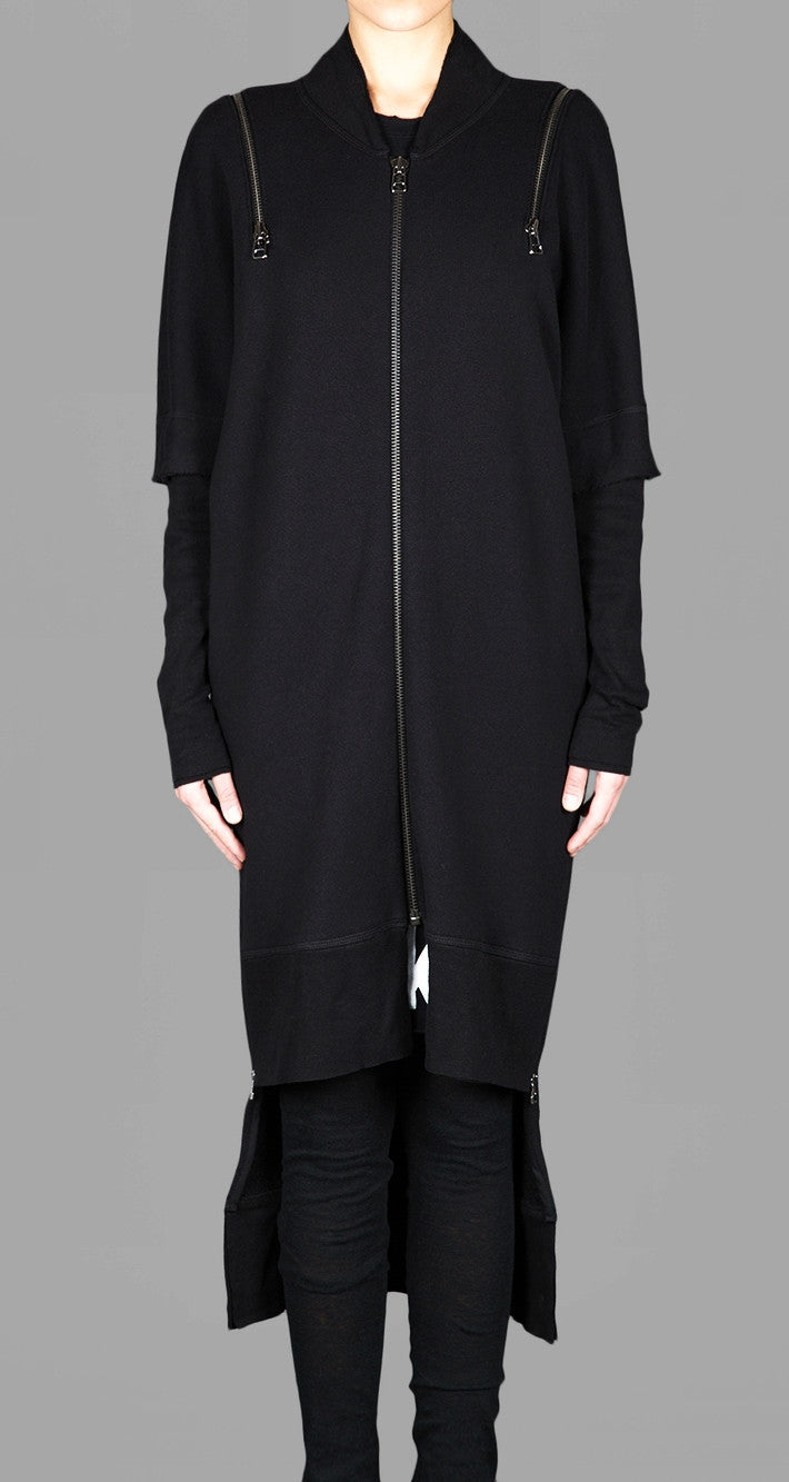 Oversized Overlong Jersey Long Sleeve Hoodie with Shoulder and Sides - Ofelya Boutique
