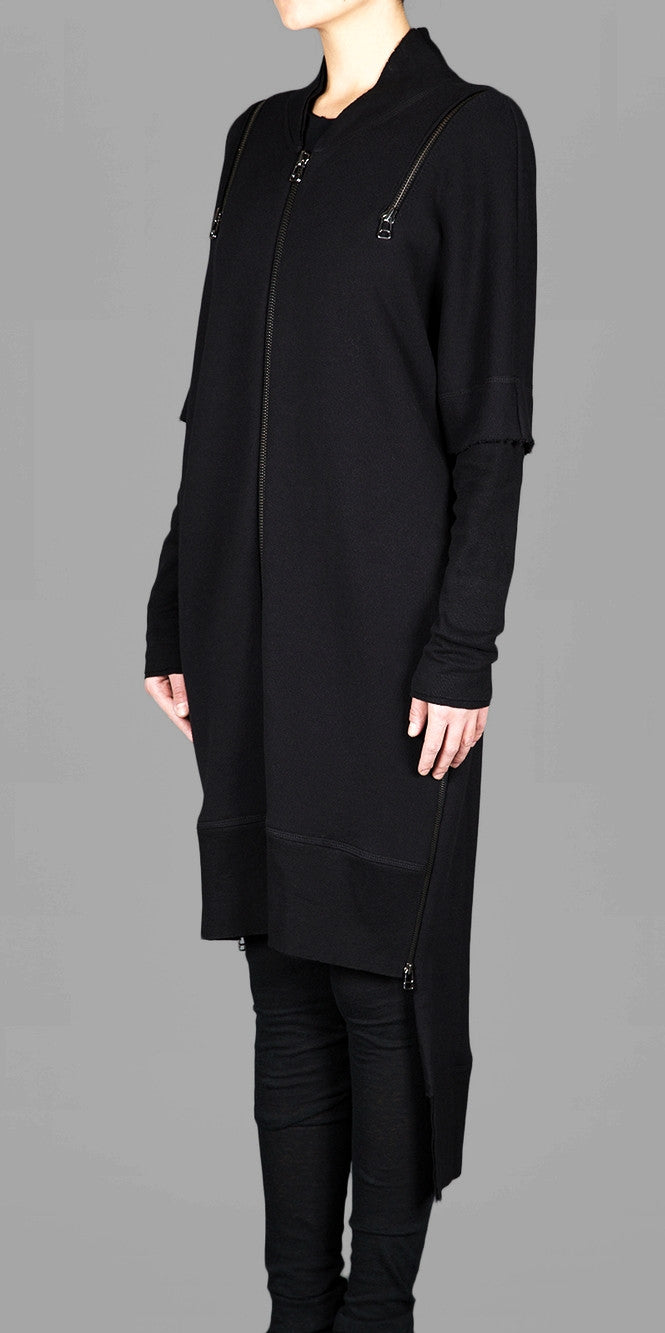 Oversized Overlong Jersey Long Sleeve Hoodie with Shoulder and Sides - Ofelya Boutique