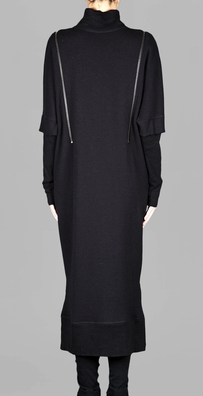 Oversized Overlong Jersey Long Sleeve Hoodie with Shoulder and Sides - Ofelya Boutique