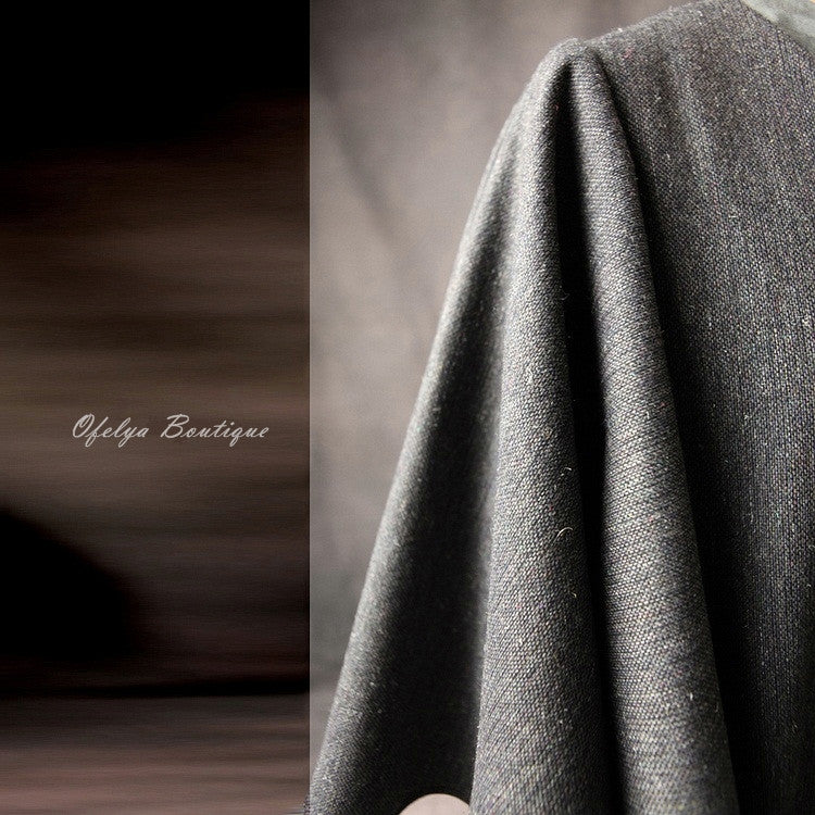 Oversized Big Dress With Two Pockets Stretch Cotton Asymmetric Cape Sleeve Coat/ Winter Woolblend Coat - Ofelya Boutique