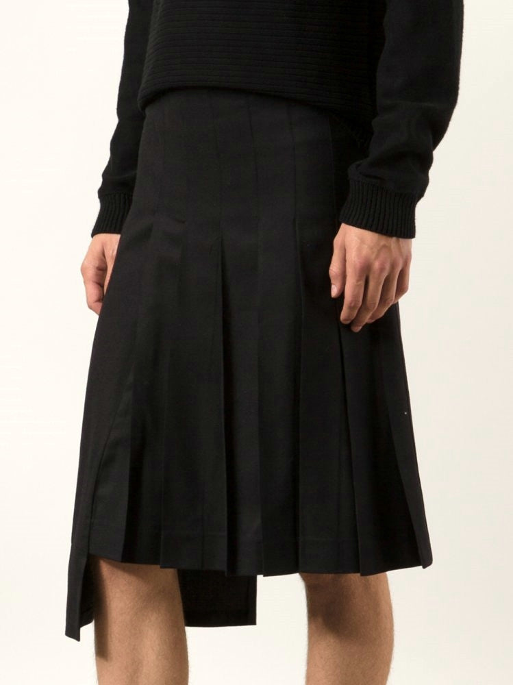 Men's Pleated Short Kilt / Asymmetric Skirt - Ofelya Boutique