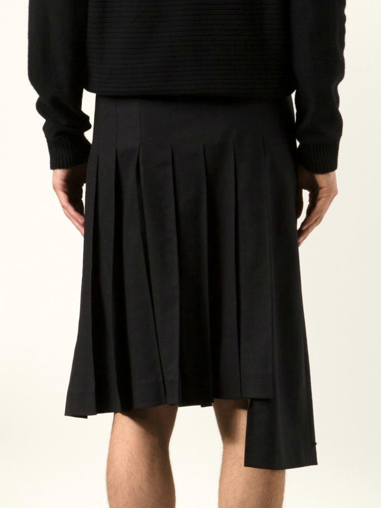 Men's Pleated Short Kilt / Asymmetric Skirt - Ofelya Boutique
