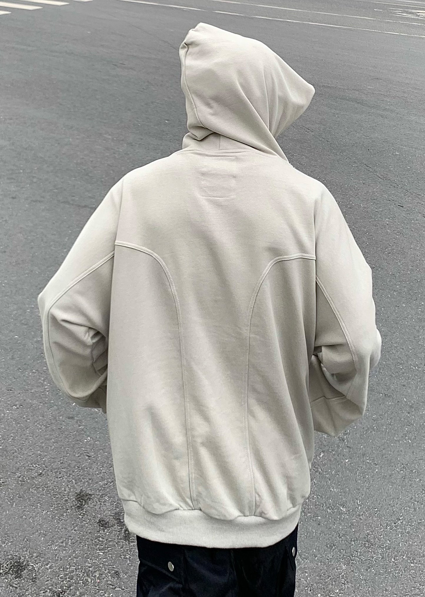 High Street Button-down Hooded / Trendy Loose Oversize Casual Jacket