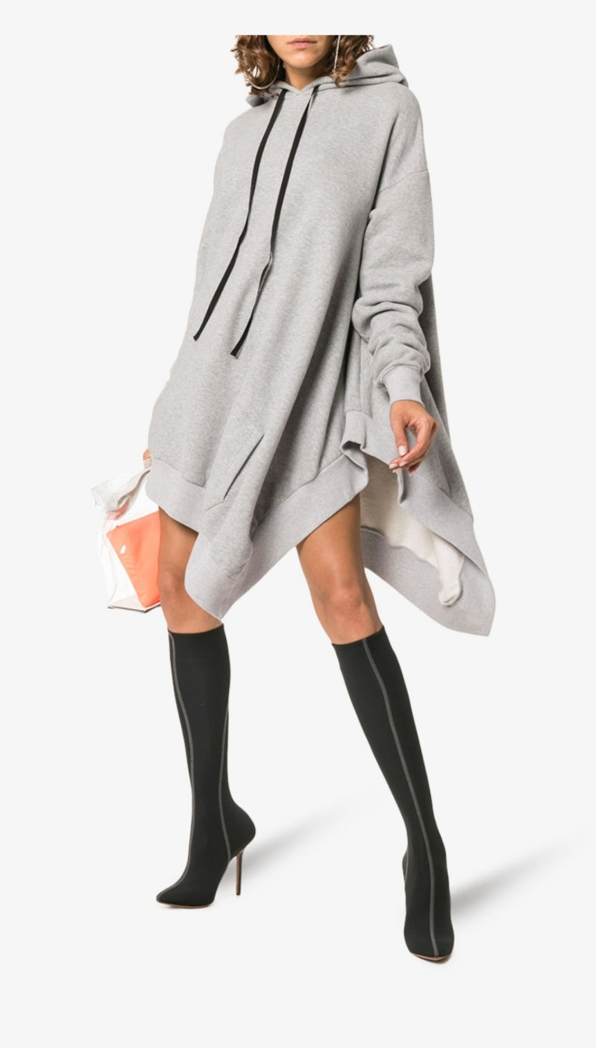 Women Asymmetric Hem Hoodie / Curved Hem + PLUS SIZE