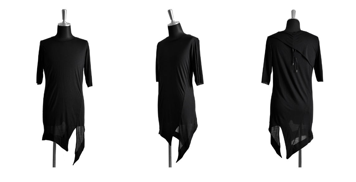 ARMYOFM RAW ASYMMETRIC T-SHIRT / Draped Hem -BB483