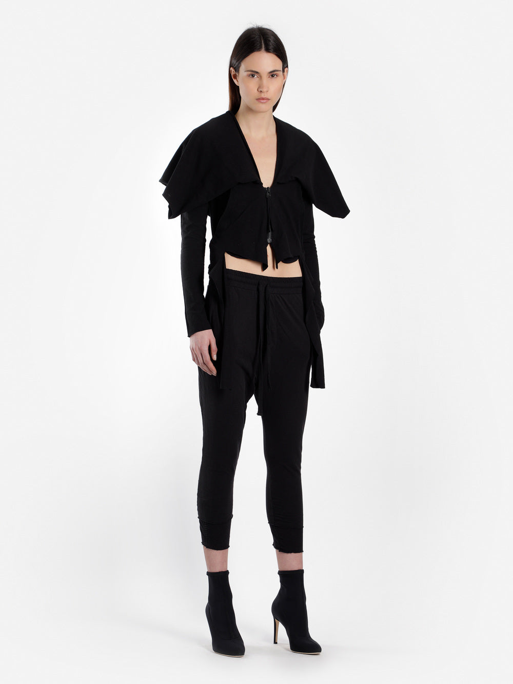 Women's PeterPan Collar Cut-Out Hoodie / Zip Closure