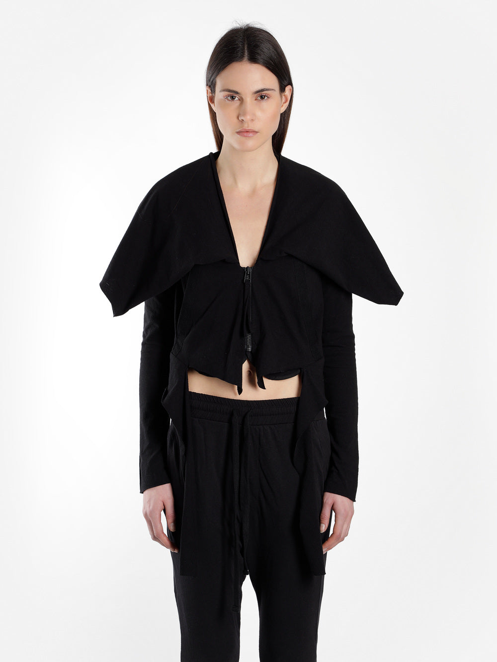 Women's PeterPan Collar Cut-Out Hoodie / Zip Closure