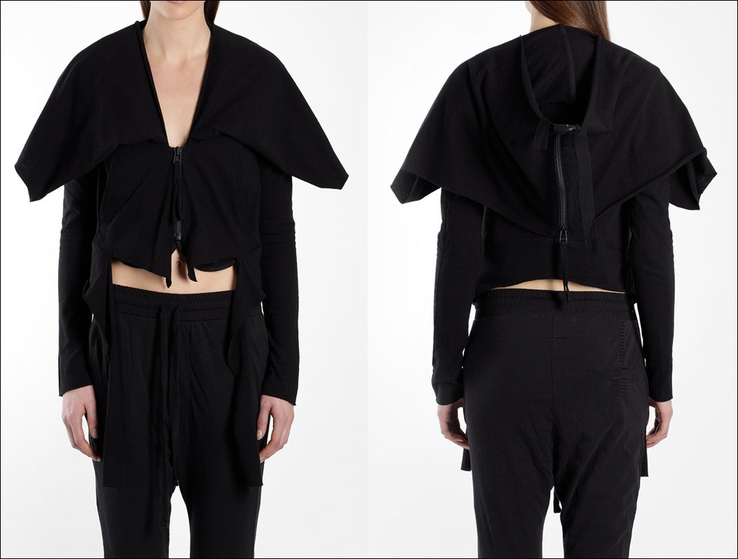 Women's PeterPan Collar Cut-Out Hoodie / Zip Closure