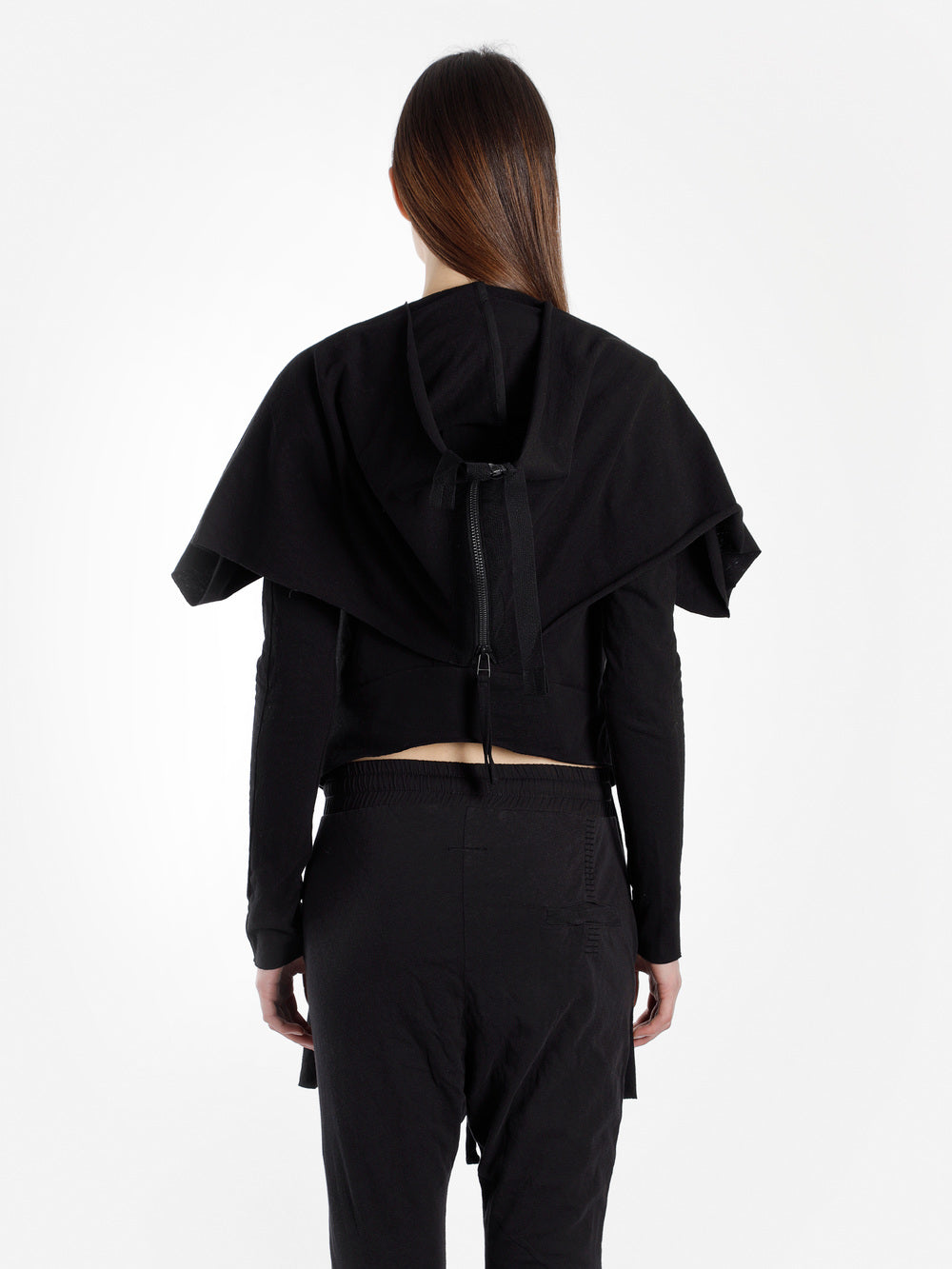 Women's PeterPan Collar Cut-Out Hoodie / Zip Closure
